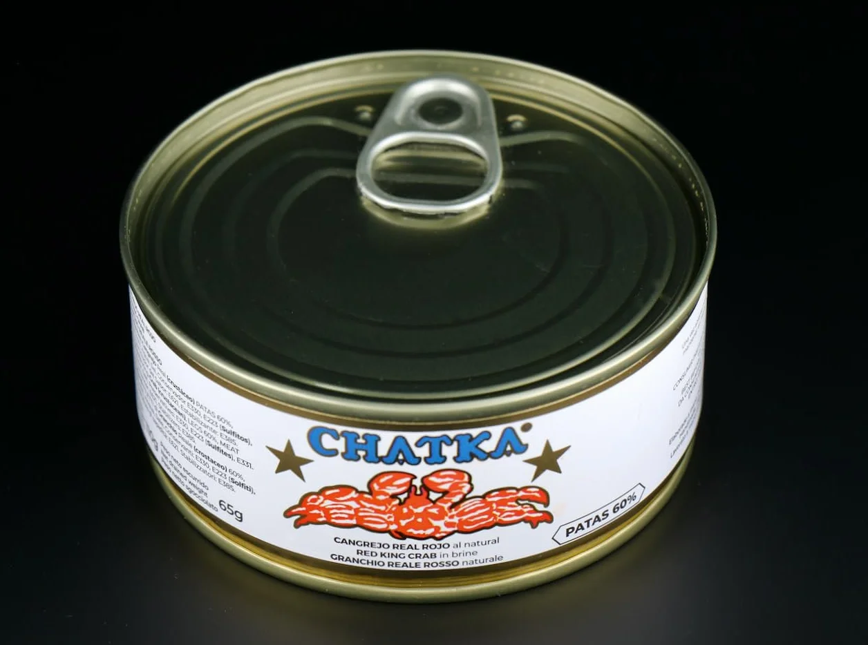 Chatka Granchio Reale Rosso, Conserva Tradizionale con 60% Zampe e Carne Sminuzzata (65 gram)
