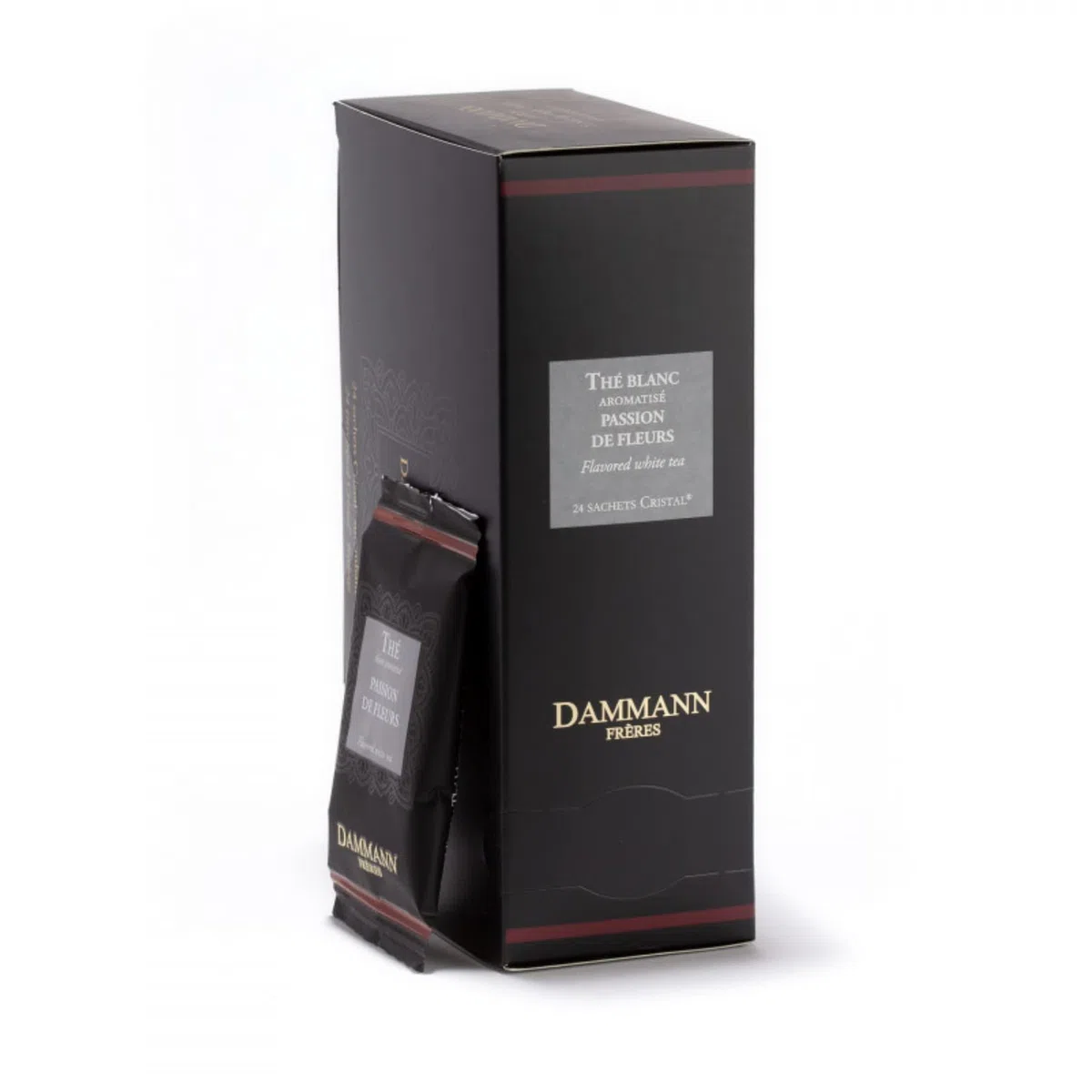 Dammann Frères | Tè Bianco e Frutto della Passione | Aroma Albicocca - 24 Bustine (48 Gr) | Petali di Fiori