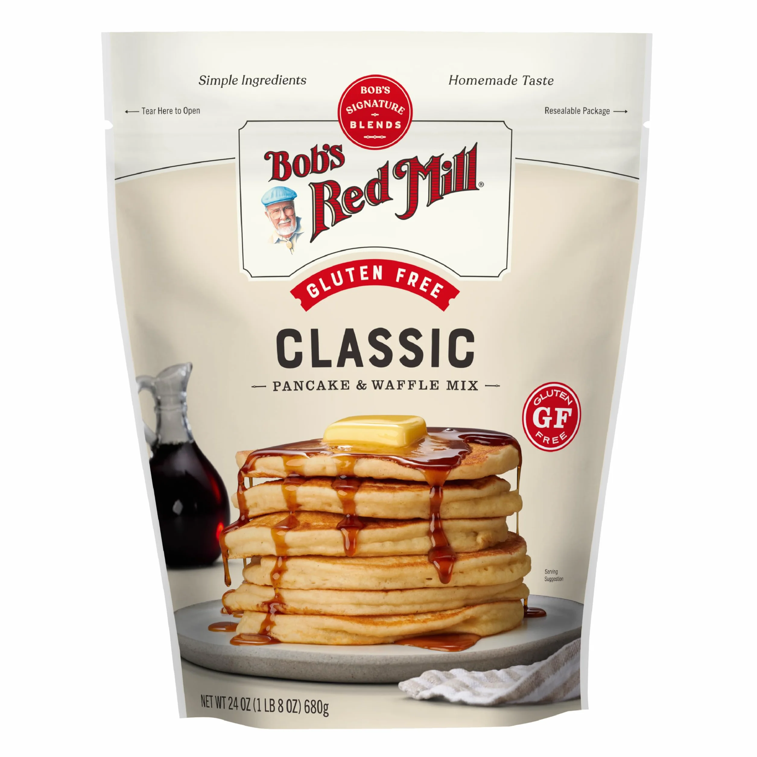 Bob's Red Mill Mix per pancake senza glutine, 680,4 g (confezione da 1), cereali integrali, non OGM, kosher