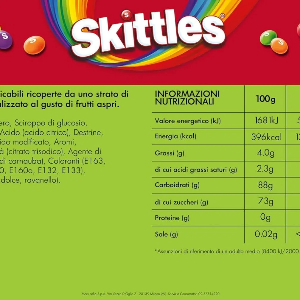 Skittles Crazy Sours, Caramelle Americane Rotonde Colorate alla Frutta dal Gusto Aspro, 15 confezioni da 136g ognuna, Regali Natalizi, Nuova versione