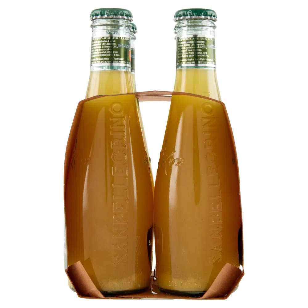 12x San Pellegrino Aranciata Amara Naturali Bevanda Analcolica Rinfrescante con succo di Arancia italiano, Bottiglia di vetro 20cl