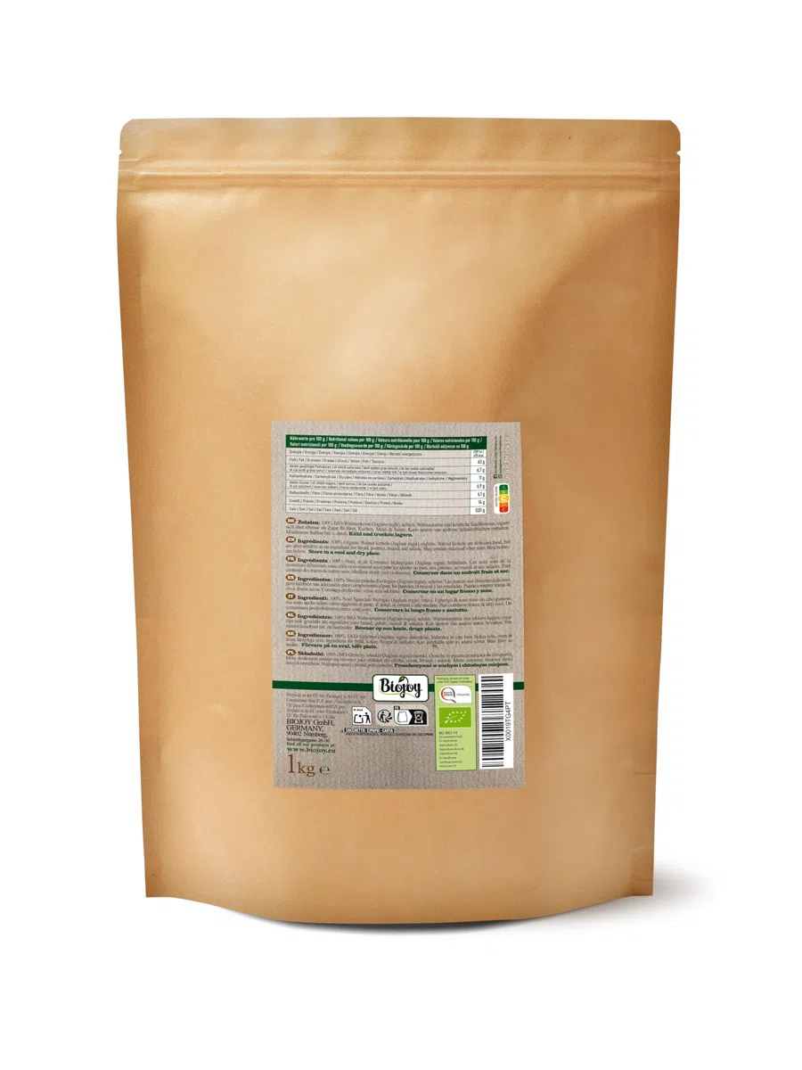 Biojoy Noci Sgusciate Biologiche (1 kg ottavi noci), crude, non salate (Juglans regia)