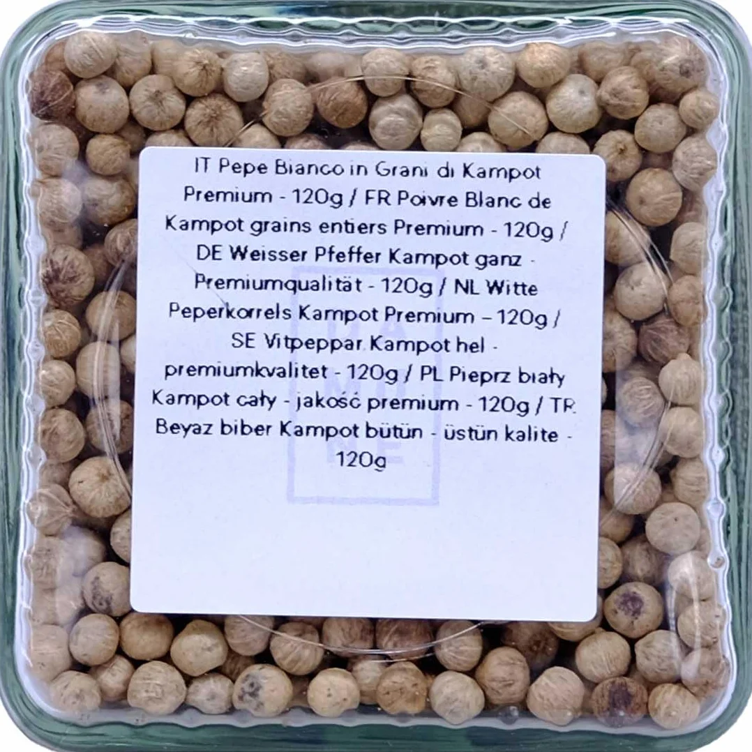 DAMUNE Pepe Bianco in Grani di Kampot Premium - 120g