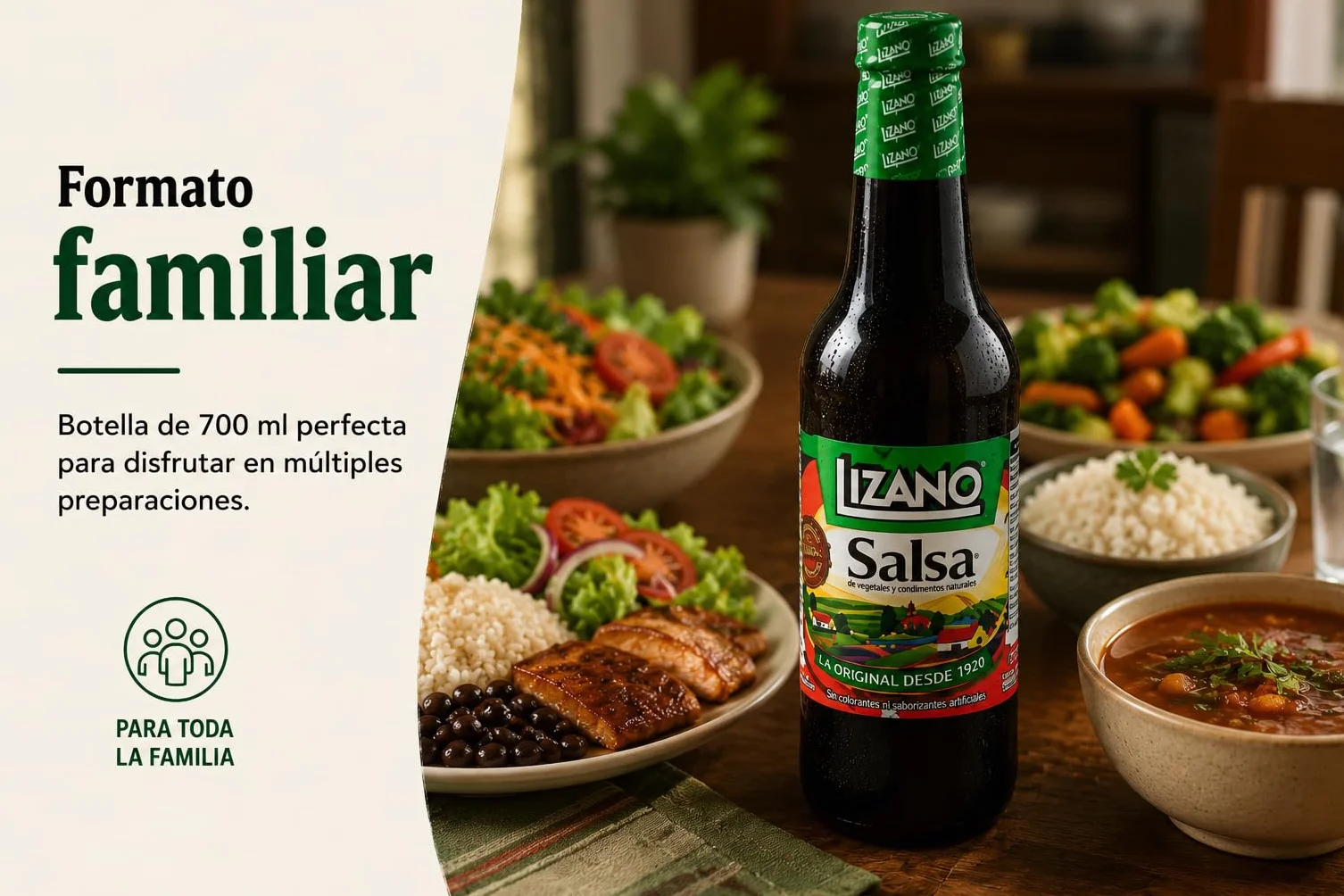 SALSA LIZANO - SALSA DE VEGETALES Y ESPECIAS - LIZANO - 700 ML