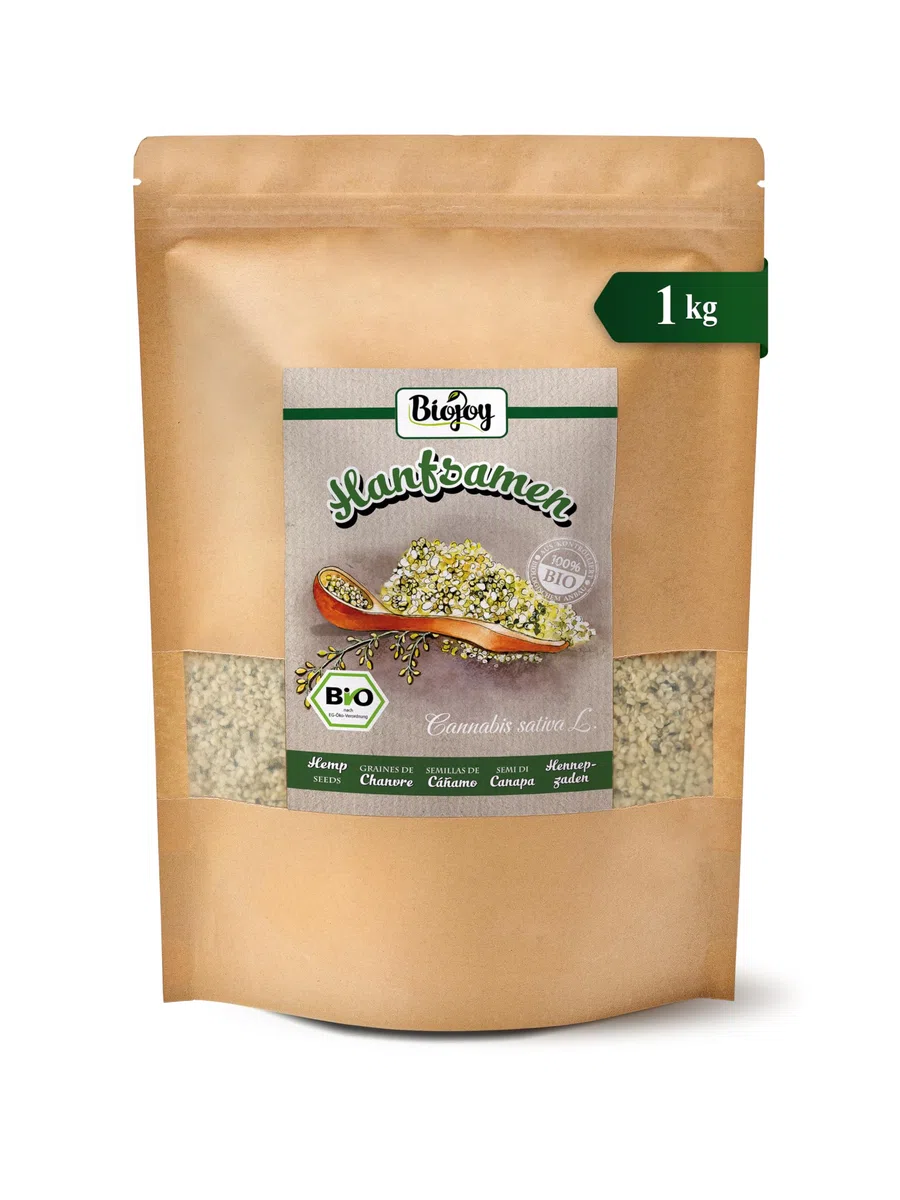 Biojoy Semi di Canapa Decorticati BIO (1 kg), Crudi
