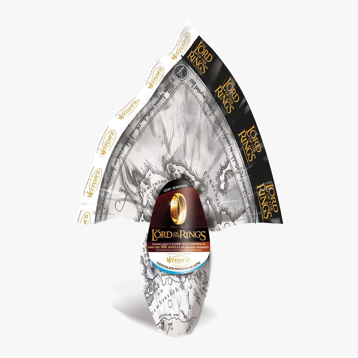 Witor's - Uovo Signore degli Anelli - Cioccolato Finissimo al Latte - Idea Regalo da Collezione - 240 Grammi