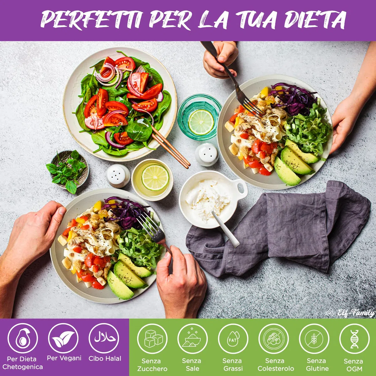Elf-family [Nuovo]Pasta di Konjac Pochi Carboidrati- Prodotto in Tailandia- Vegano Senza Glutine- 240g x6 Scatole(per 12 Porzioni), Konjak Shirataki Noodles Ipocalorica/Senza Zucchero - Fettuccine