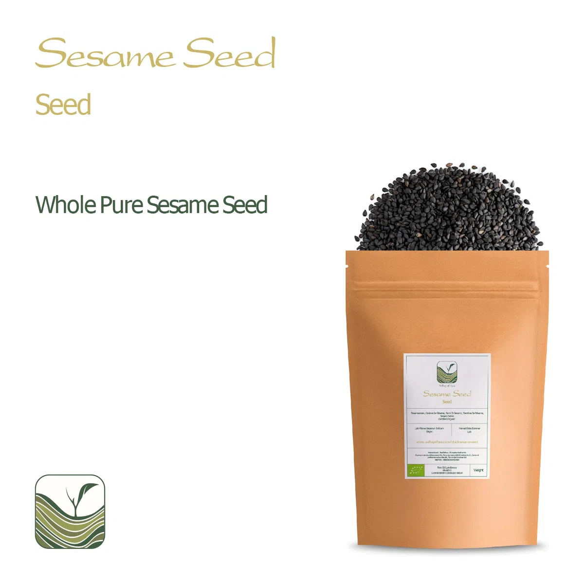 Semi di sesamo nero interi biologici - Semi di sesamo scuri non trattati