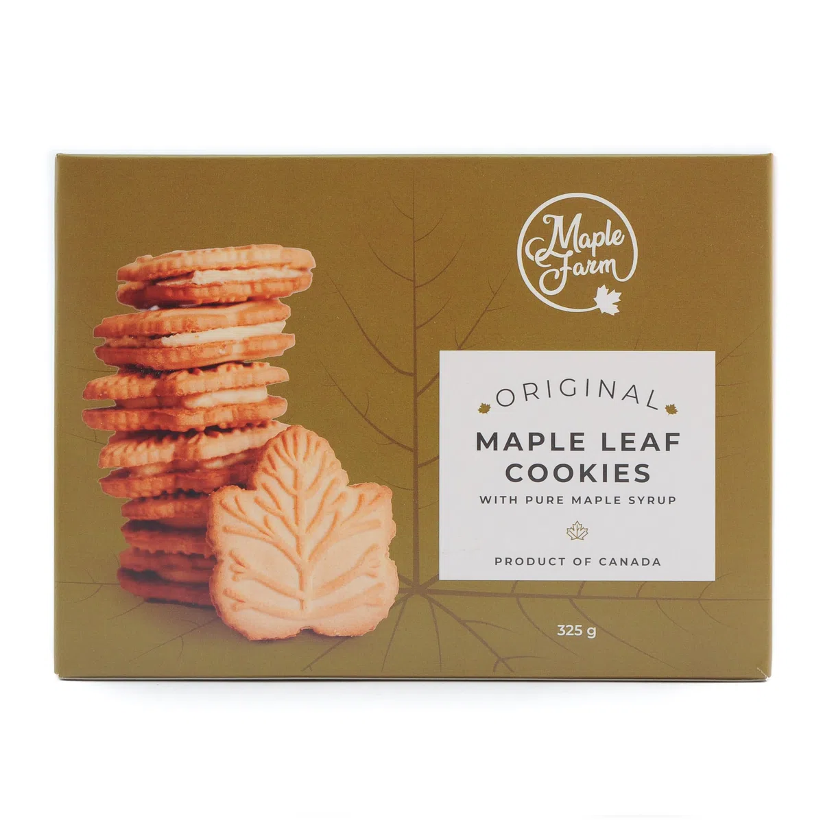 MapleFarm - Biscotti allo sciroppo d'acero - Maple leaf cookies - Prodotto in Canada - 325g