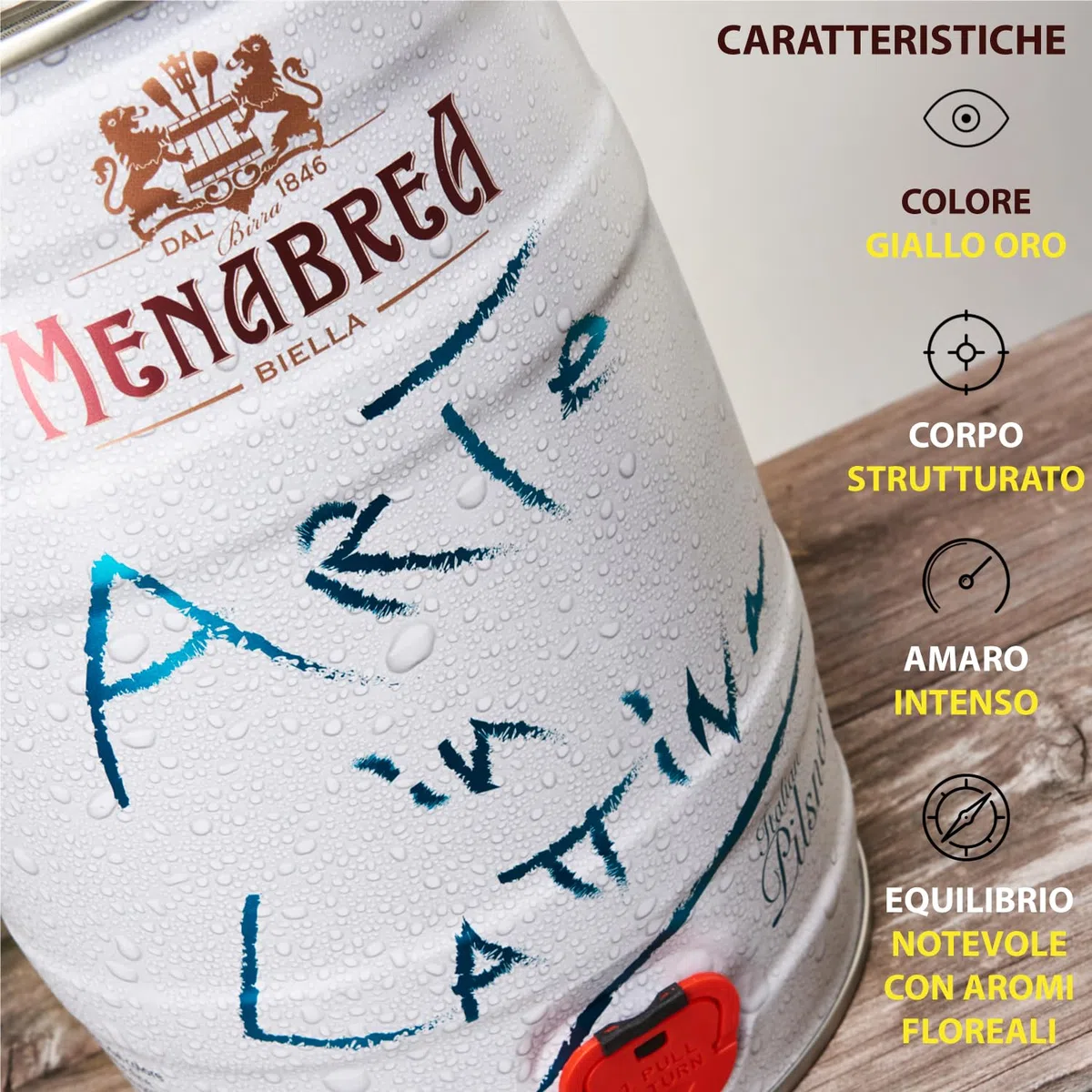 MENABREA - Birra Pils - Arte In Lattina - Fustino da 5L - 5000 ml