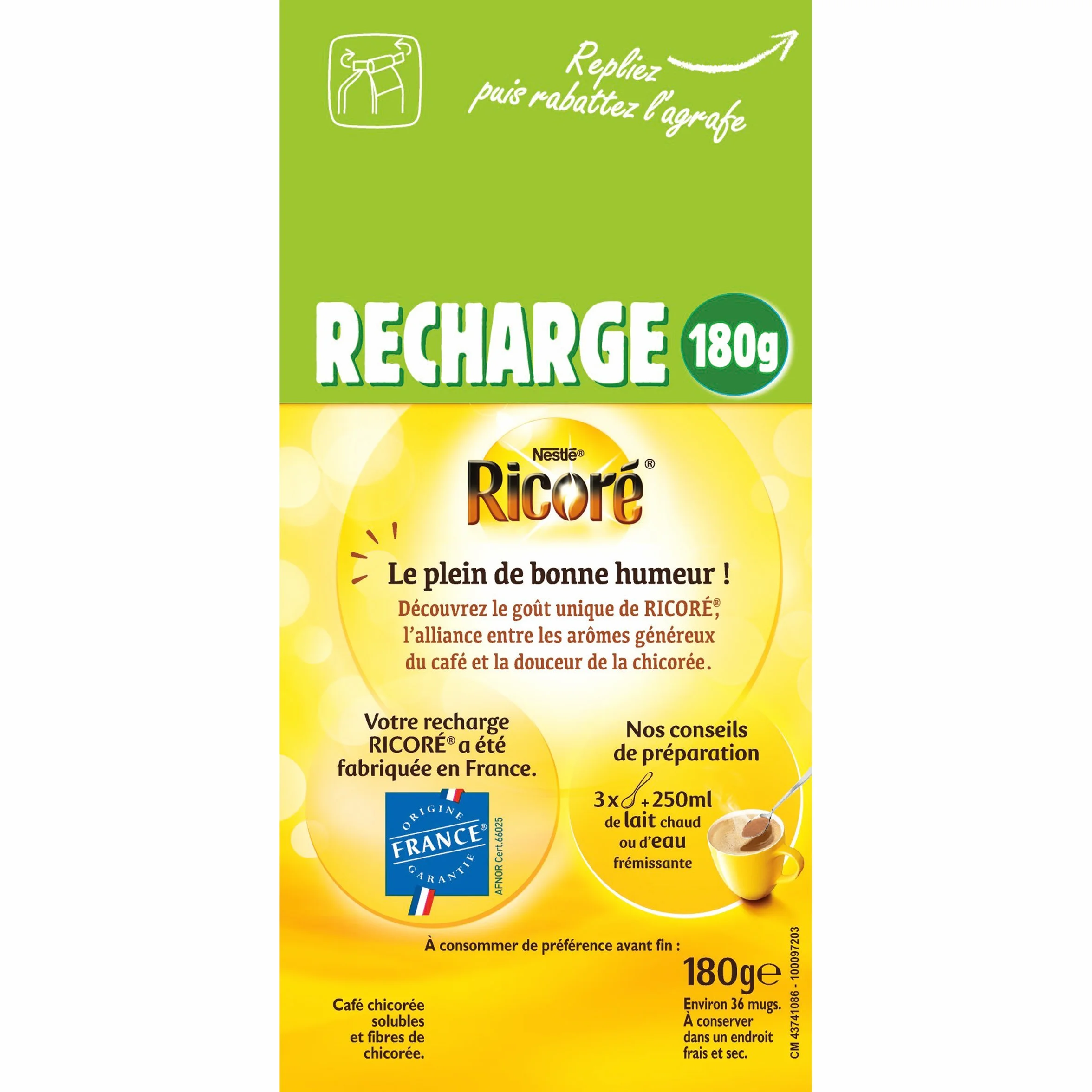 NESTLE - Ricarica originale Ricoré 540 g (3 x 180 g), 3 pezzi