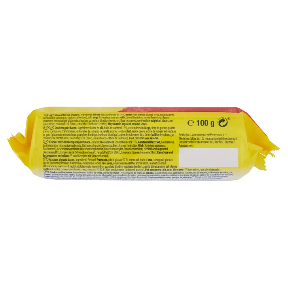 Tuc Original, Gusto Bacon, Cotto al Forno con Grano 100% Italiano, 24x100g