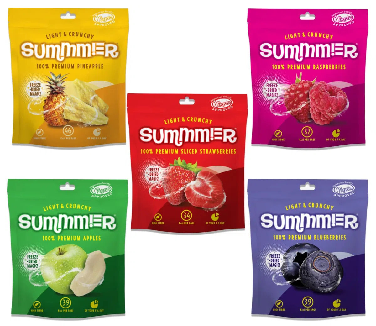 Miscela di frutta croccante liofilizzata, 12 confezioni da snack (9 x 11 g, 2 x 13 g, 1 x 20 g), fragole, lamponi, mele, anananas, mango, banane, mirtilli, spuntino senza zuccheri aggiunti