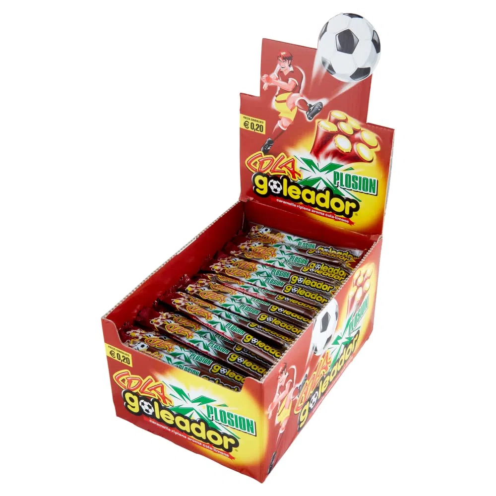 Goleador Xplosion Cola, Caramelle Gommose Ripiene, Gusto Cola, Box da 150 Caramelle Incartate Singolarmente - Idee Regalo per Compleanni e Feste