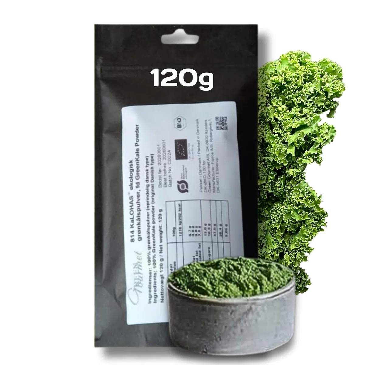 KaLOHaS+ Polvere di cavolo biologico biologico biologico 120 g – Stile antico – liofilizzato delicatamente – 100% cavolo riccio – senza OGM – vegano amichevole