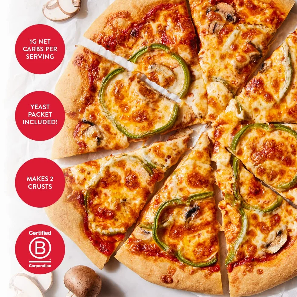 King Arthur Mix di crosta per pizza cheto da forno, 1 g di carboidrati netti per porzione, a basso contenuto di carboidrati e cheto, 291 g