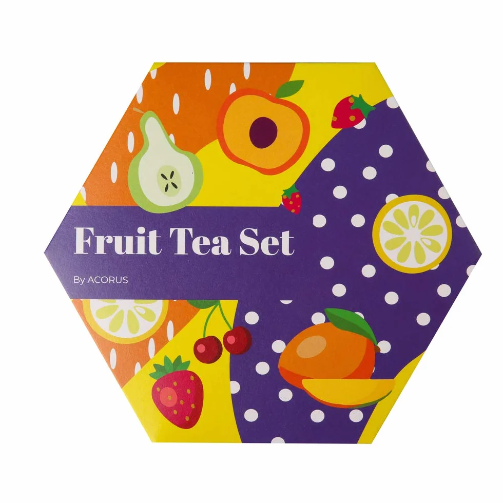 ACORUS Set di Tè alla frutta di lusso | 6 sapori di destinazioni diverse | Set tè regalo | Scatola di selezione grande | Confezioni regalo tè | 60 bustine di tè