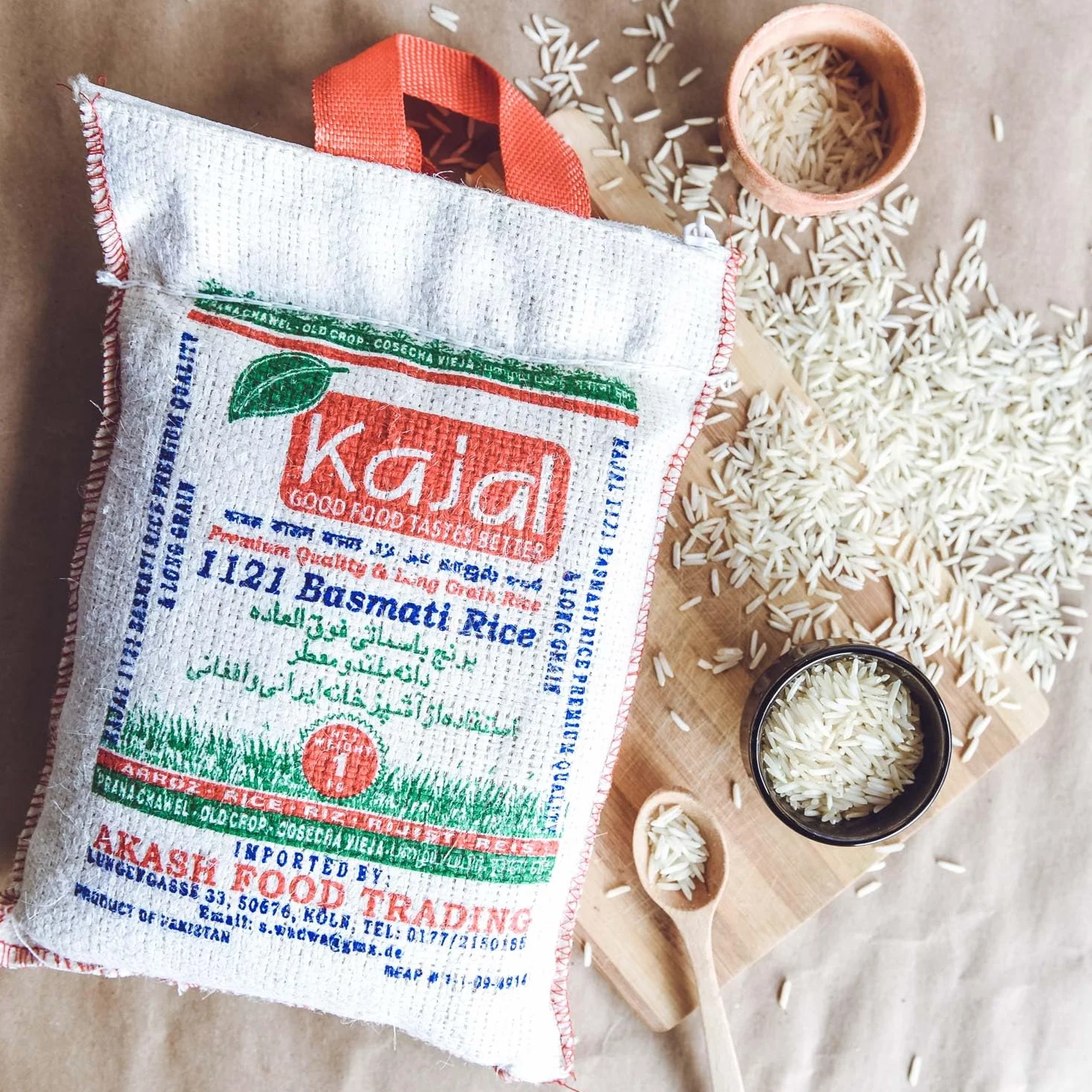 Riso Basmati Kajal Premium 1 x 10 kg - Riso premium a grani lunghi, aromatico e sfuso, ideale per la tradizione, alta qualità, glutine, vegano, ricco di sostanze nutritive