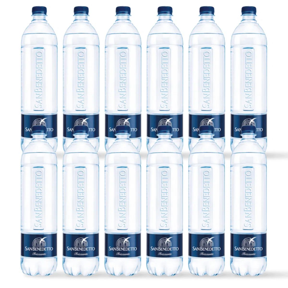 Acqua San Benedetto Tower Frizzante 1l | Acqua Minerale Frizzante Tower Icon Fonte Benedicta | Confezione da 12 Bottiglie di PET da 1000ml