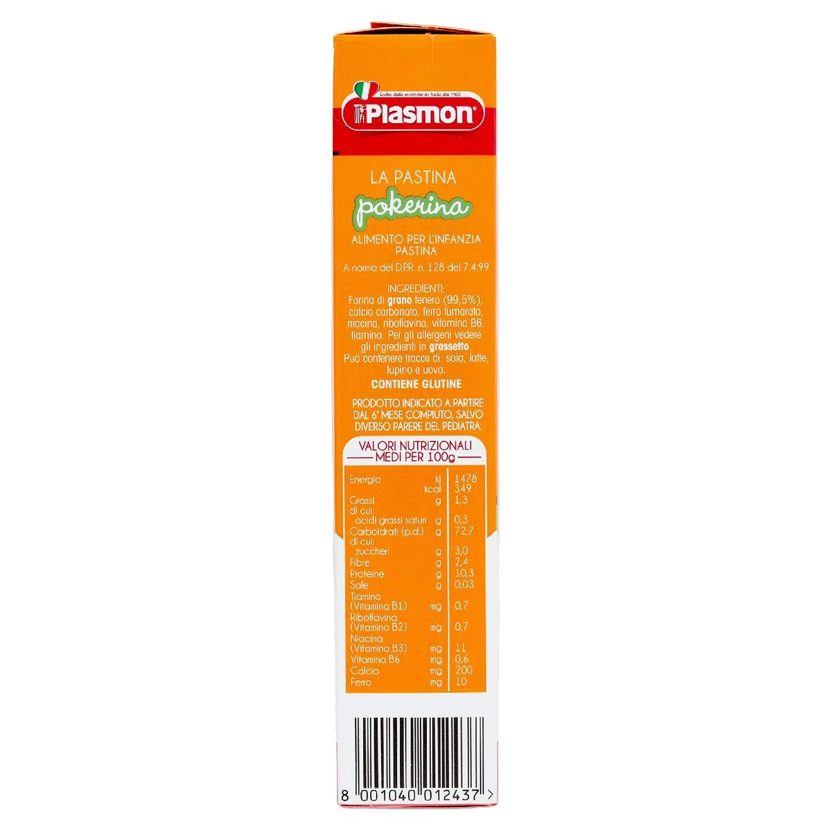 Plasmon La Pastina Pokerina 340g 12 Box Con Farina di grano tenero 100% Italiano, piccola e morbida in bocca