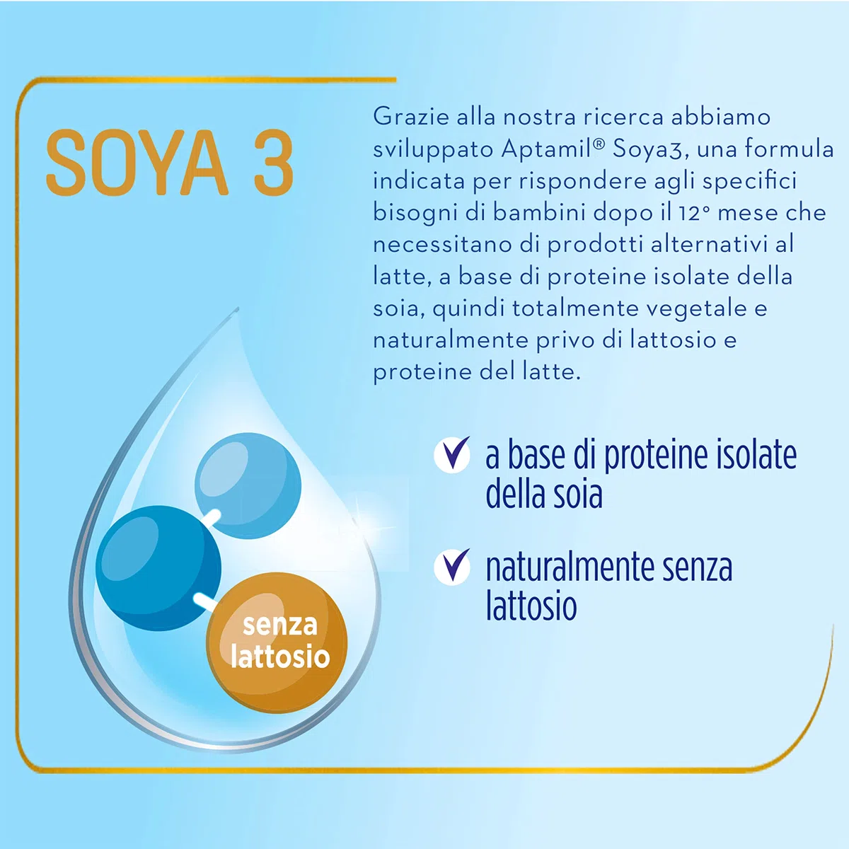 APTAMIL - Soya 3 - Alimento Liquido Senza Lattosio, Completamente Vegetale per Bambini dall'anno di età a Base di Proteine isolate di Soia - Formato da 6 litri (12 bottiglie da 500 ml)