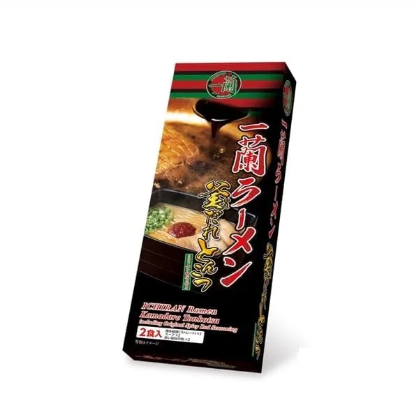 Ichiran Hakata noodles Kamadare, 2 pasti inclusi, zuppa tonkotsu premium ramen con speciale salsa secca rossa Ichiran segreta – 2 pasti