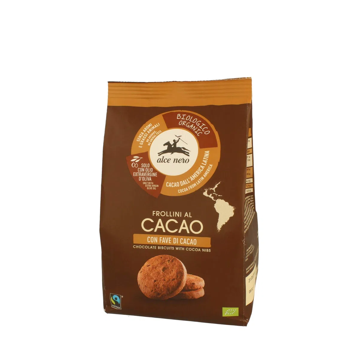4 x BISCOTTI ASSORTITI ALCE NERO - PRODOTTI BIOLOGICI - ORDINE MISTO (CACAO FAVE)