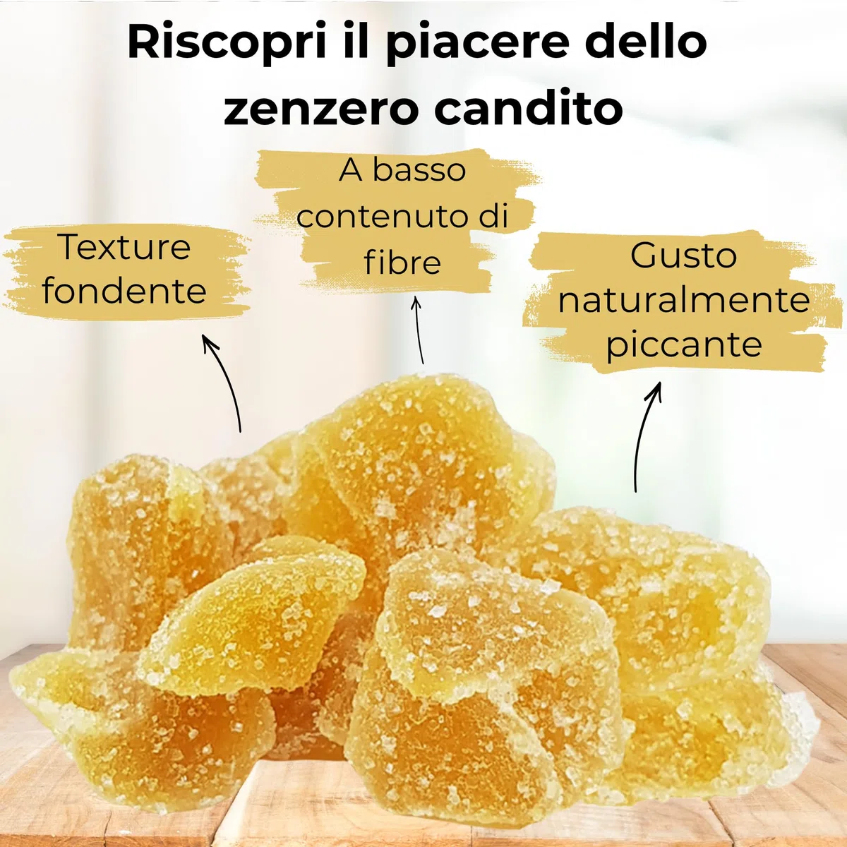MA bio-épicerie - Zenzero Candito Bio in Cubetti 870 g - Zenzero Disidratato Sfuso Senza Conservanti - Formato Versatile per Cucina e Pasticceria