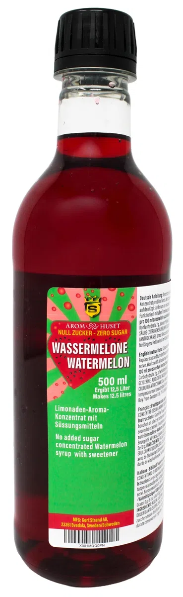 Zero - Sciroppo per bevande all'anguria | 500 ml producono 12,5 litri | limonata di anguria senza conservanti | a basso contenuto di carboidrati | senza zuccheri | bibite analcoliche | per tutti i