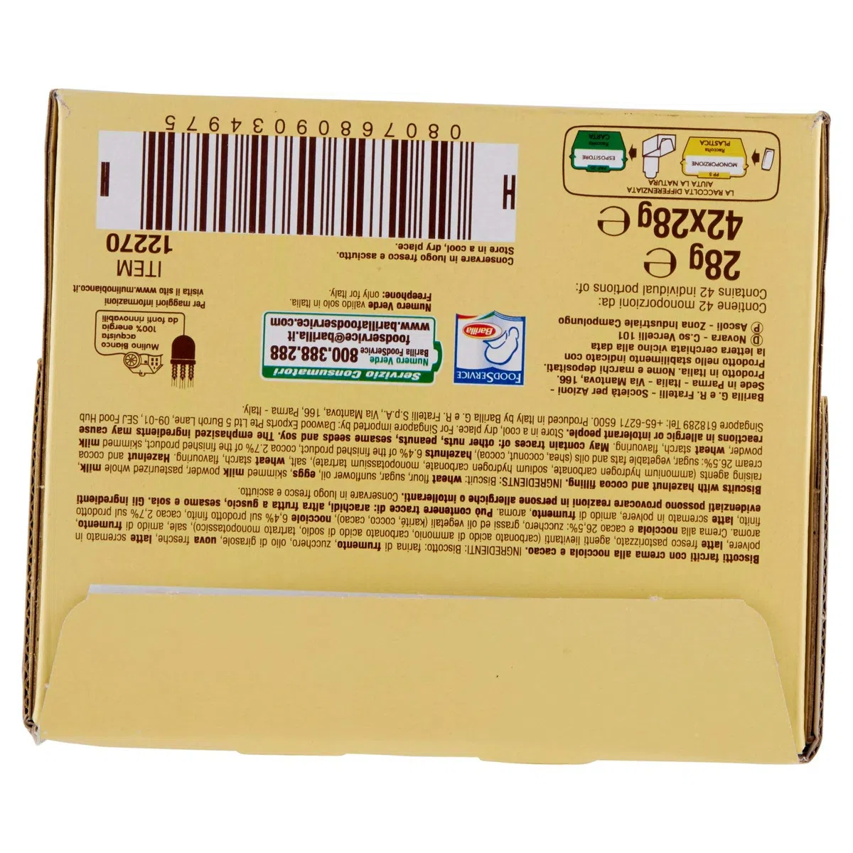 Mulino Bianco Espositore Snack Baiocchi con Crema di Nocciola e Cacao - Pacco da 42 Pezzi (1180 gr)