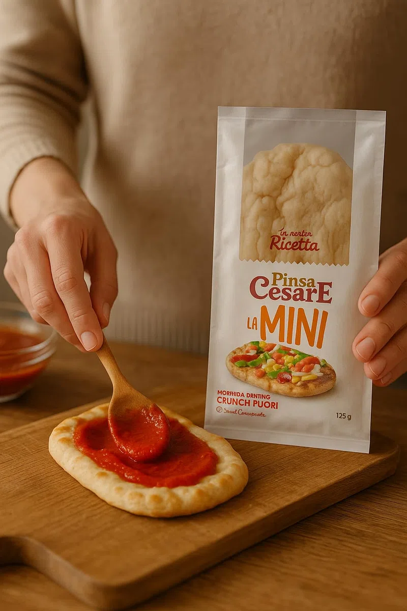 Pinsa Cesare Mini – 12 Basi da 125g – Morbida Dentro e Croccante Fuori – Senza Conservanti – Ideale per Finger Food, Aperitivi, Monoporzione – Pronta in 5 Minuti