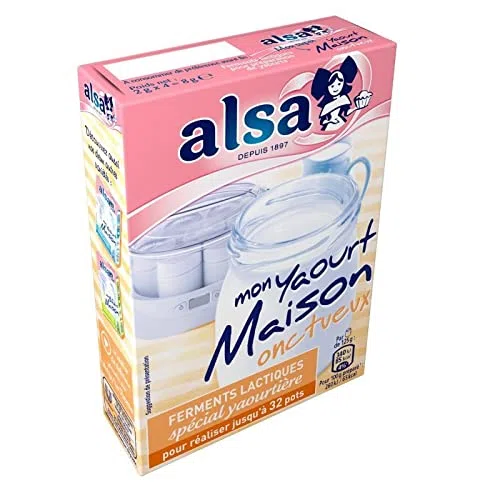 Alsa - Preparazione di yogurt per la casa cremoso, 8 g - 4 pezzi - Vendita in set - Spedizione gratuita in Francia