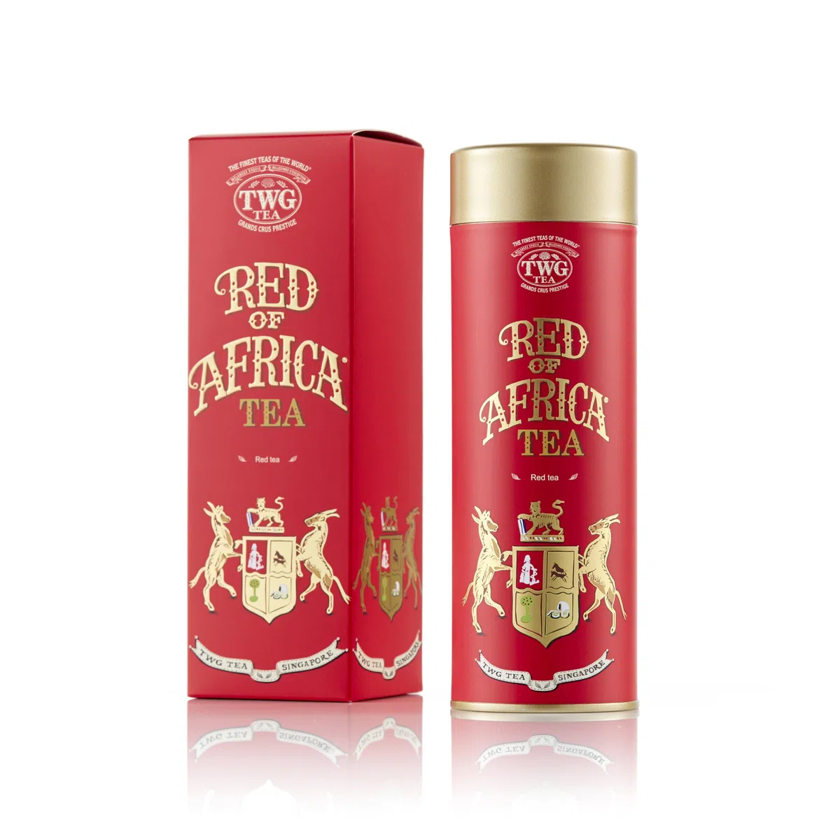 TWG Tea | Red of Africa Tea | Tè Rooibos | Foglie di Melissa e Calendula | Latta Haute Couture, 100G | Set Regalo
