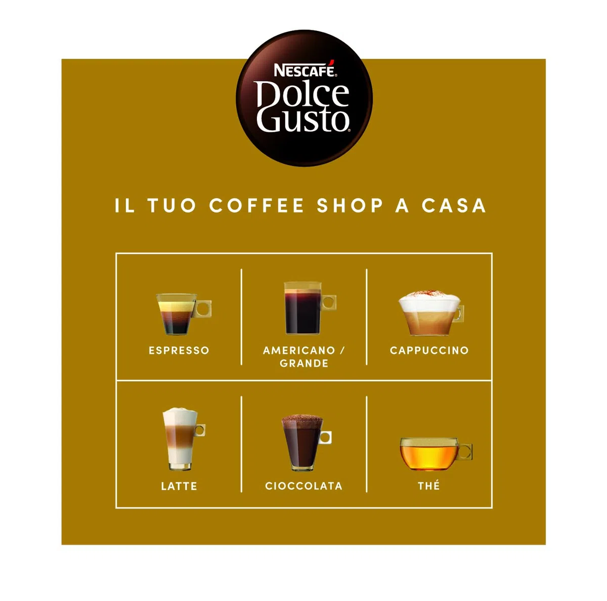 NESCAFÉ DOLCE GUSTO Espresso Milano Caffè, 6 Confezioni da 16 Capsule (96 Capsule Compatibili Nescafé Dolce Gusto)