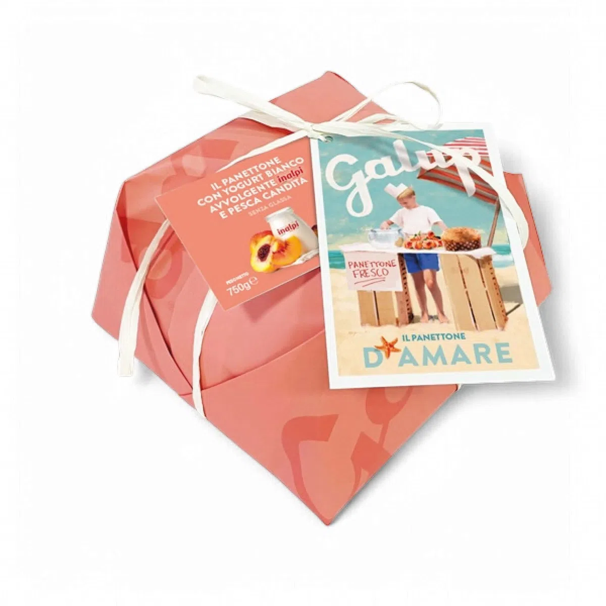 Panettone d’Amare Estivo 750g – Con Pesca Candita e Yogurt Inalpi – Dolce Lievitato Fresco e Leggero – Made in Italy