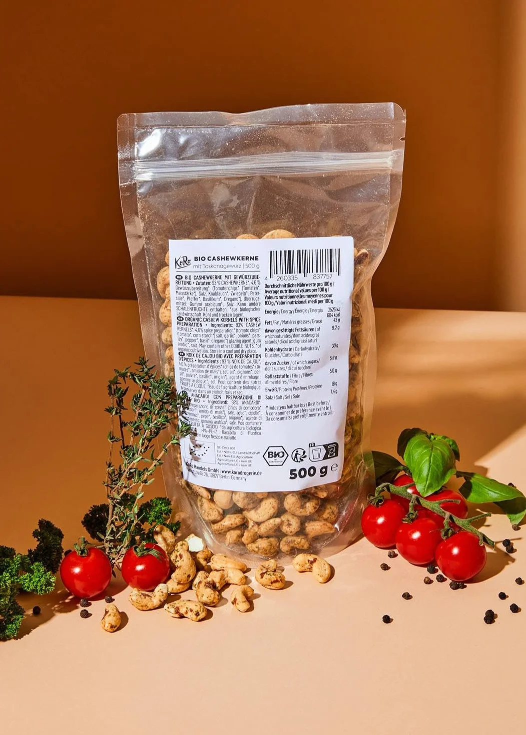 KoRo - Anacardi con spezie toscane bio | 500 g