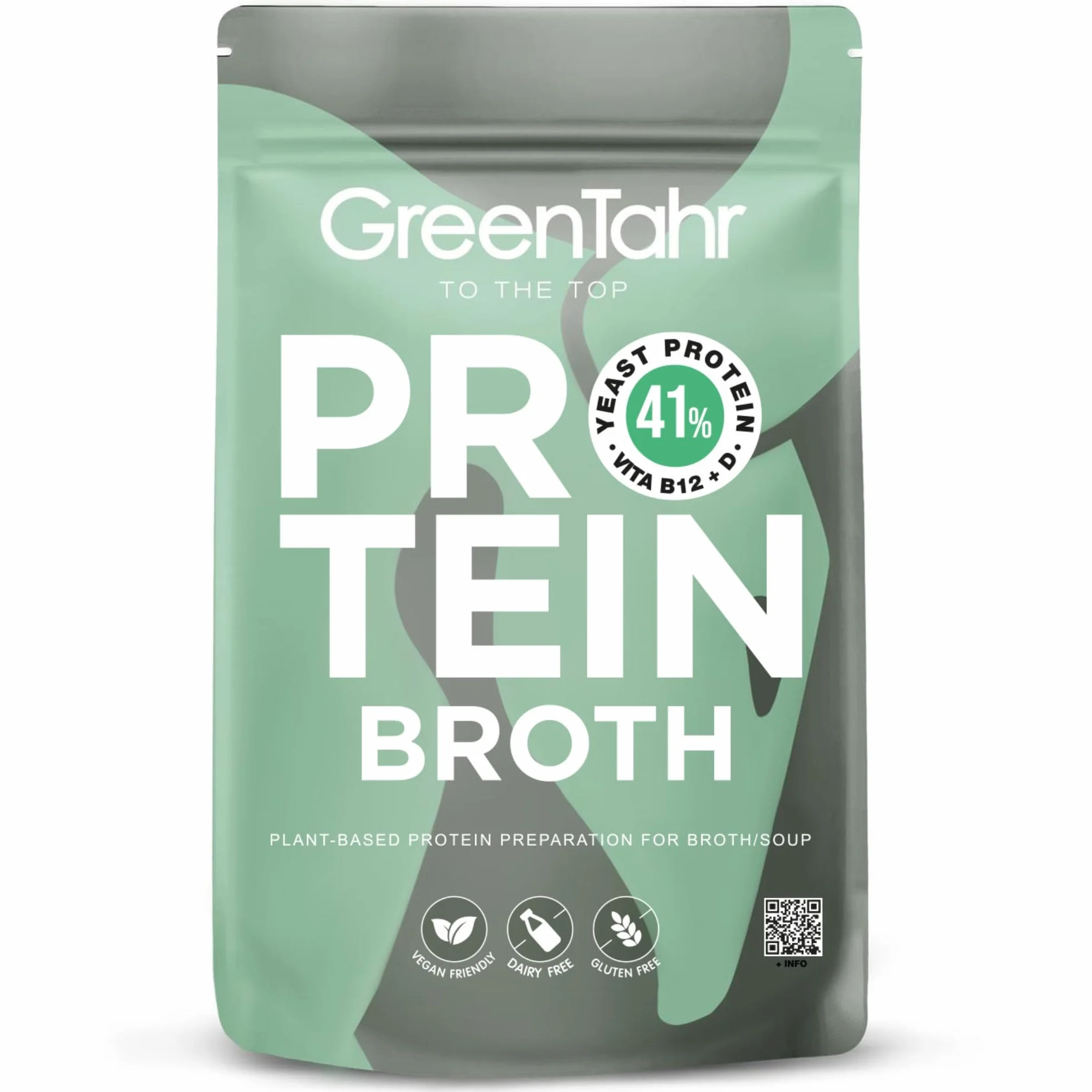Green Tahr Brodo Vegetale Proteico Naturale in Polvere - Protein Broth 750g. Brodo Granulare Ricco di Proteine 41% e fibre 13%. Vegano, Senza Glutine né Zucchero Aggiunto