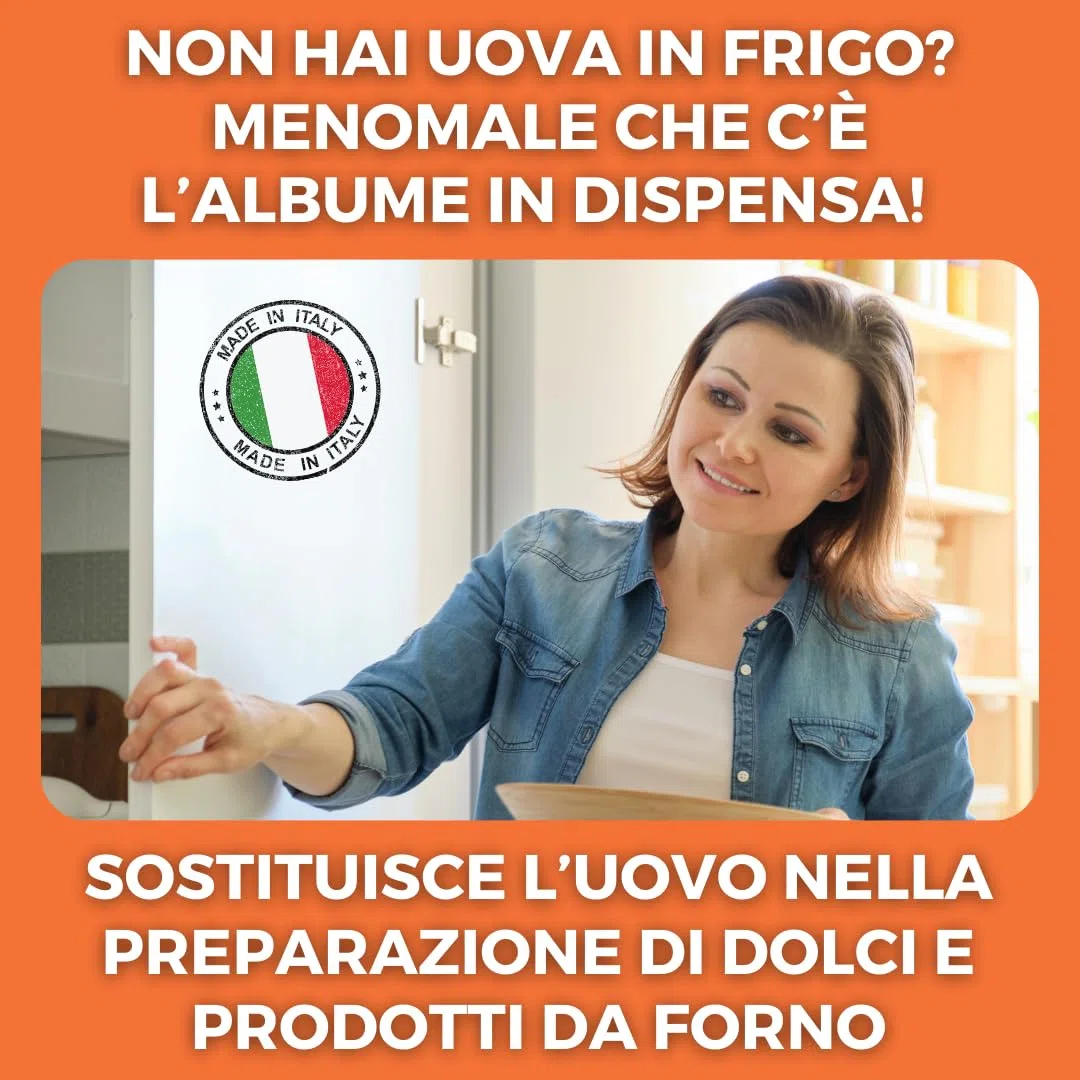 Albume D'uovo Montante in Polvere (Neutro, 500 G) Ottenuto da Uova Fresche di Gallina, Indicato per Preparazione di Dolci e Alimenti da Forno - Prodotti Alimentari Made in Italy