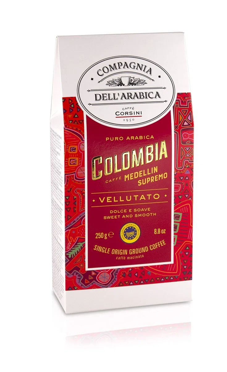Caffè Corsini Compagnia Dell'Arabica, Tris of ground coffee, Brazil Colombia India, Arabica, Monorigine Specialty Coffee, Pack of 3 Coffees, 3 x 250 g