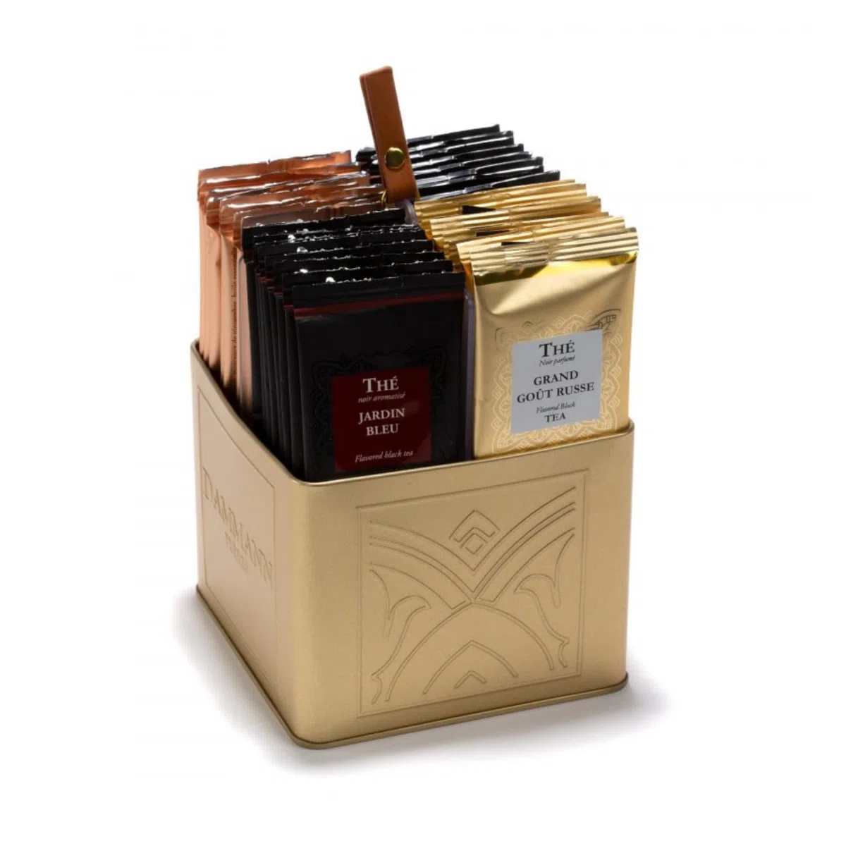 Dammann Frères | Cofanetto Metallo Assortimento Tè in 4 Gusti | 32 Bustine Tè Neri e Verdi con Aromi (64 Gr) | Confezione Regalo Tè