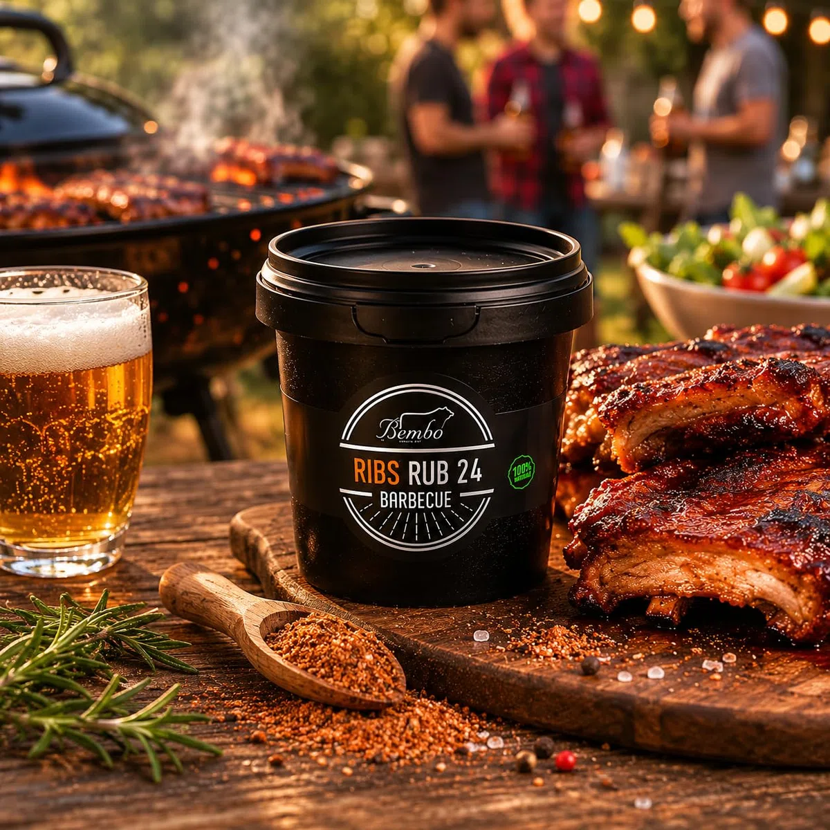 American BBQ Box Bembo – Set 3 Rub BBQ Premium per Chicken (100 g), Ribs (100 g) e Pork (100g) – Spezie Barbecue Americano per Pollo, Costine e Maiale – Kit BBQ per Griglia e Forno