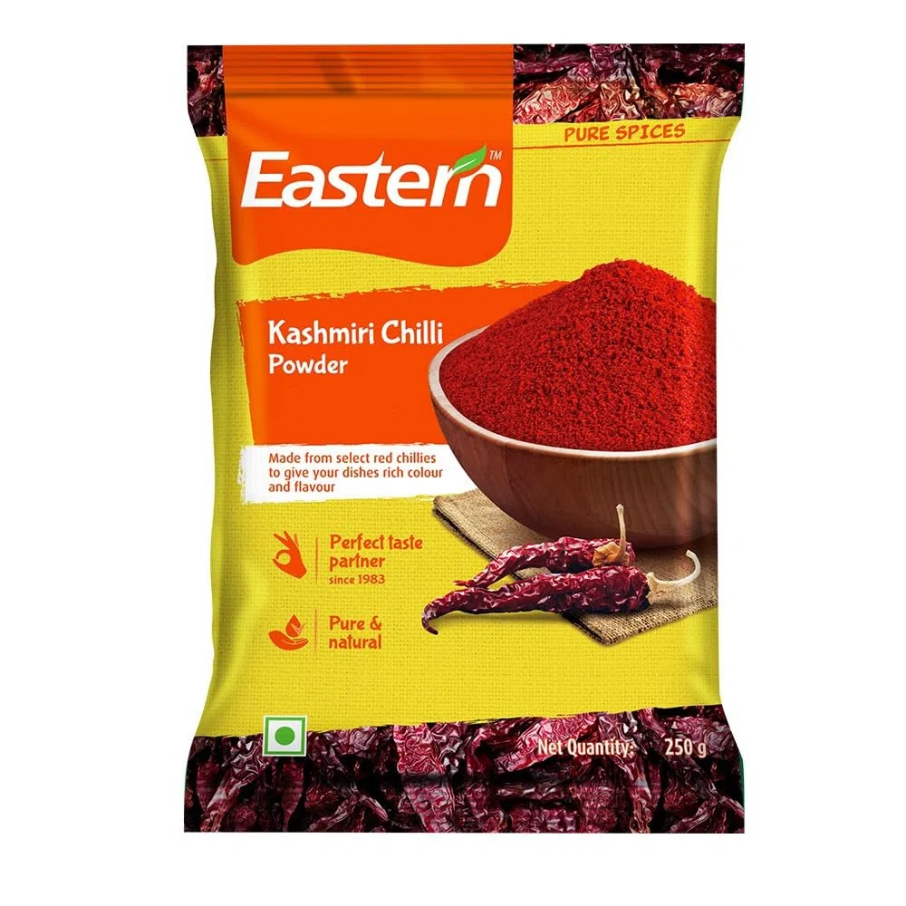 Eastern Kashmiri - Polvere di peperoncino rosso in polvere Kashmiri Lal Mirchi, 250 g, senza aggiunta di conservanti e colori