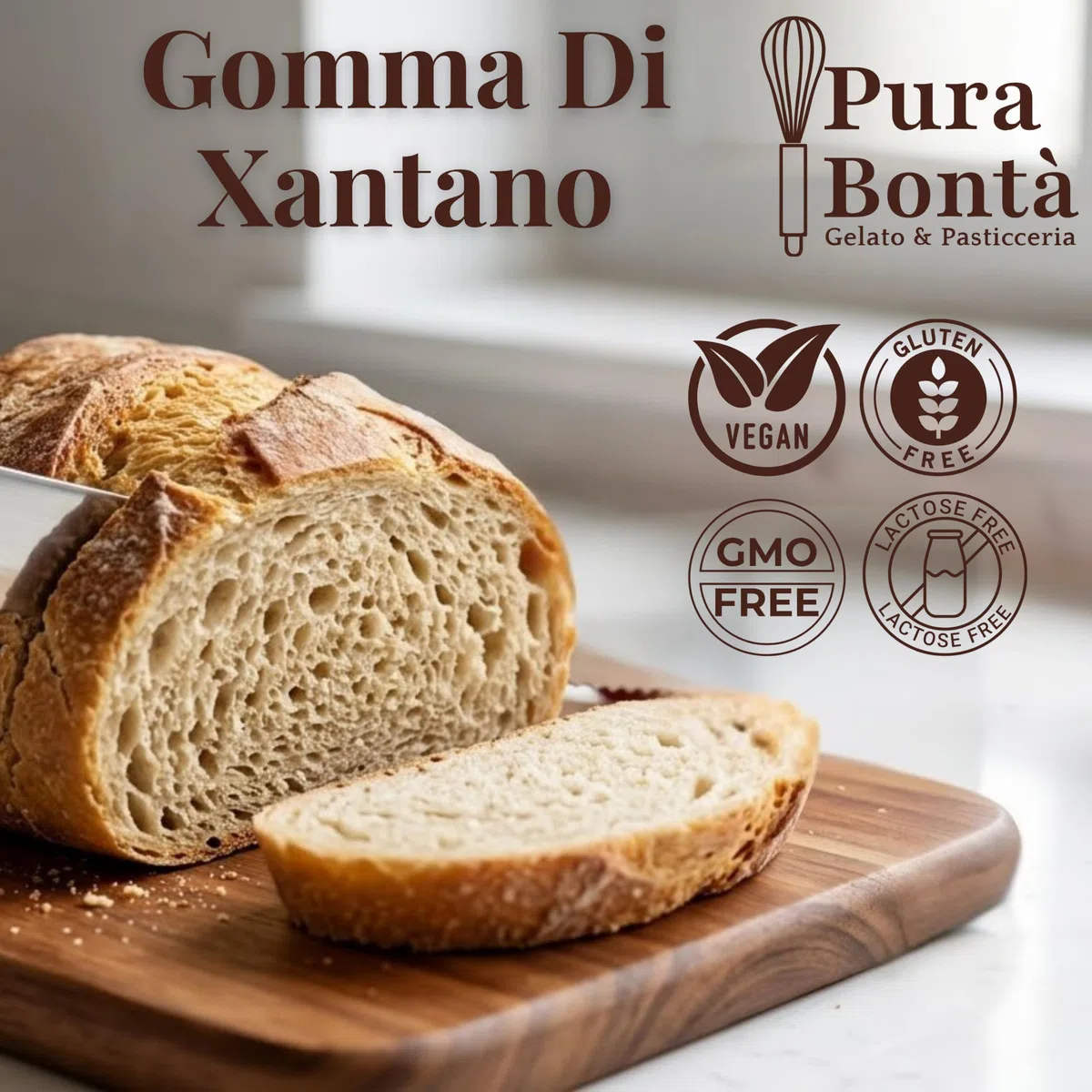 PURA BONTÀ Gomma di Xantano in Polvere Senza Glutine 1 Kg | Addensante e Stabilizzante Alimentare 100% Naturale | Pane e Pizza 100% Senza Glutine | Alta Viscosità, Zero Grumi | Confezionato in Italia