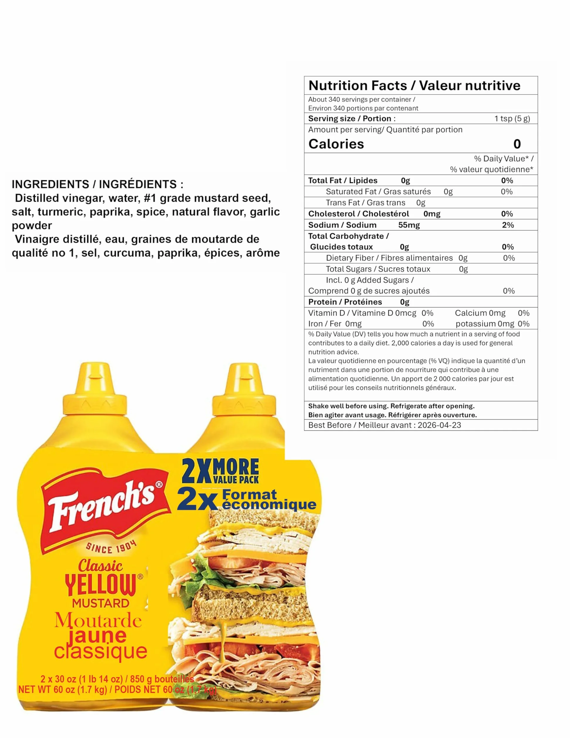 Giallo senape classica francese - 2/30 Oz.