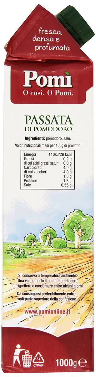 Pomi - Passata di Pomodoro - 6 cartoni da 1000 g [6000 g]