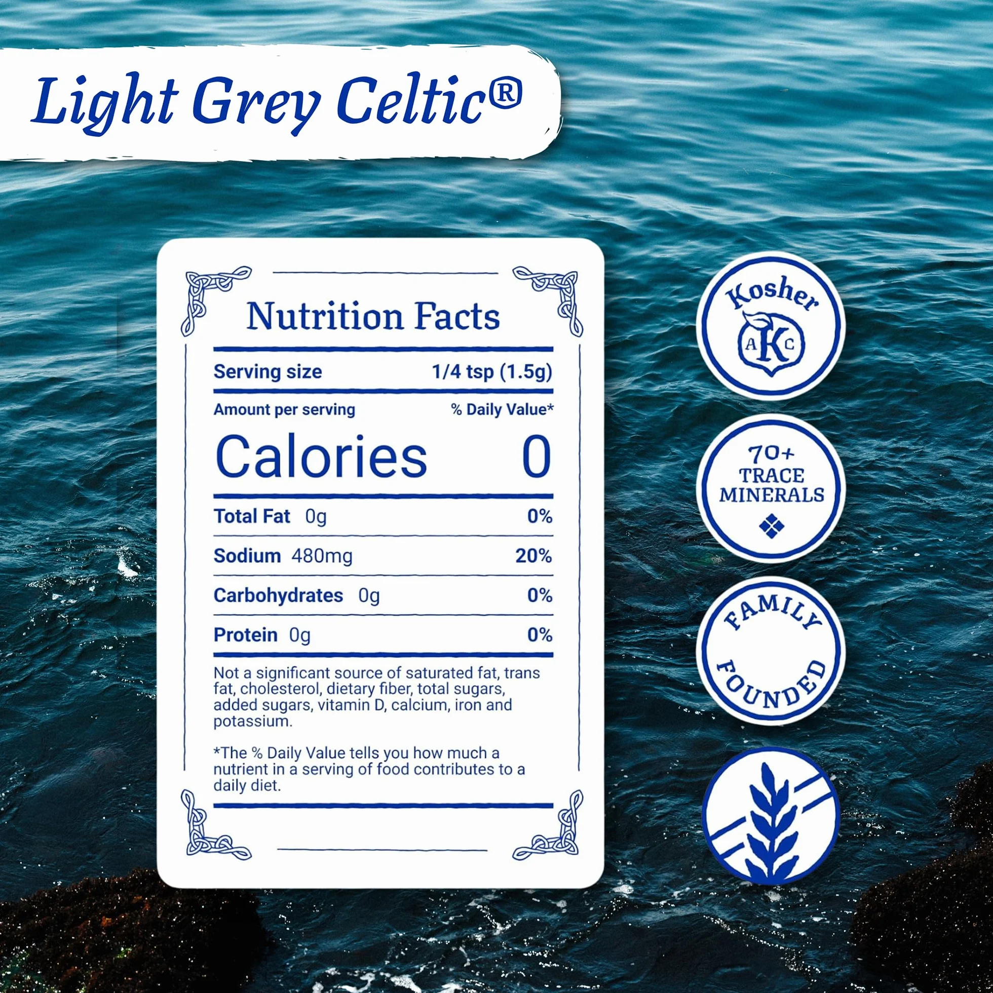 Light Grey Celtic coarse sea salt, 1 lb. bag - Pack of 2 by Celtic Sea Salt