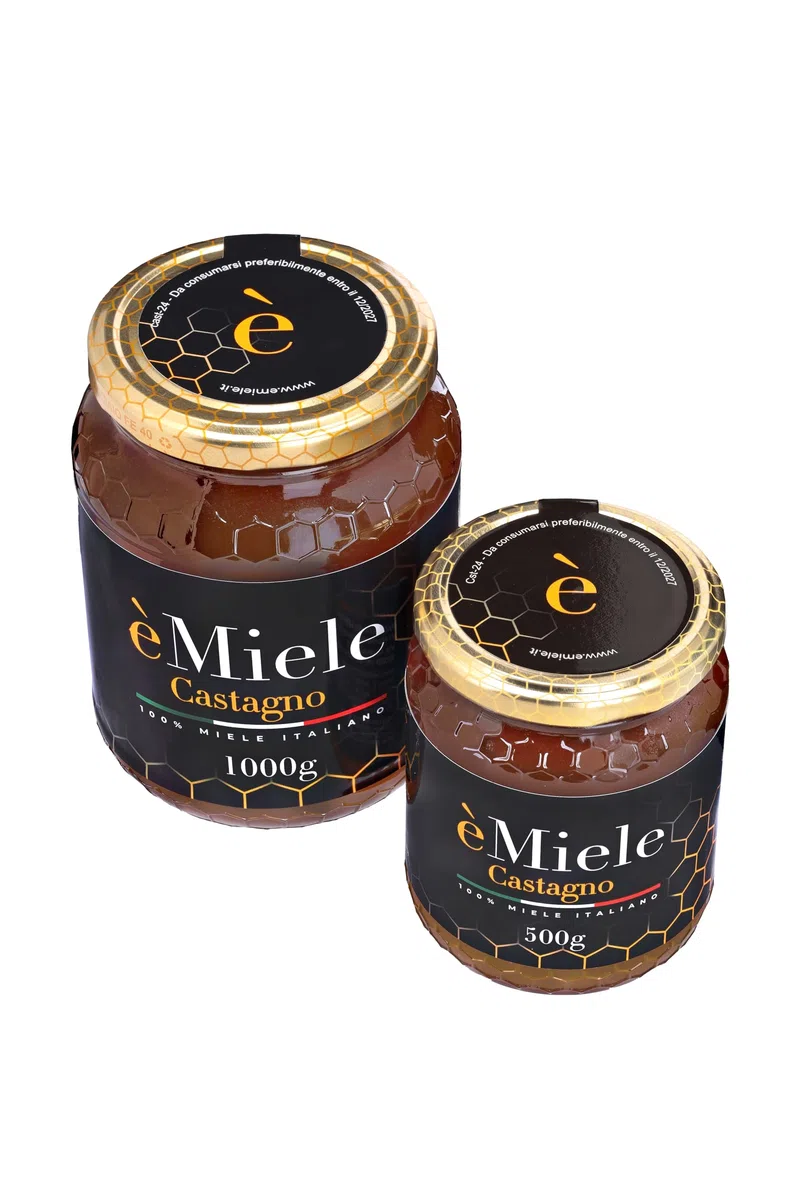 èMiele – Miele biologico di castagno 500 g | Raccolto in Valchiusella Piemonte | Miele italiano non pastorizzato, gusto intenso, naturale e ricco di minerali