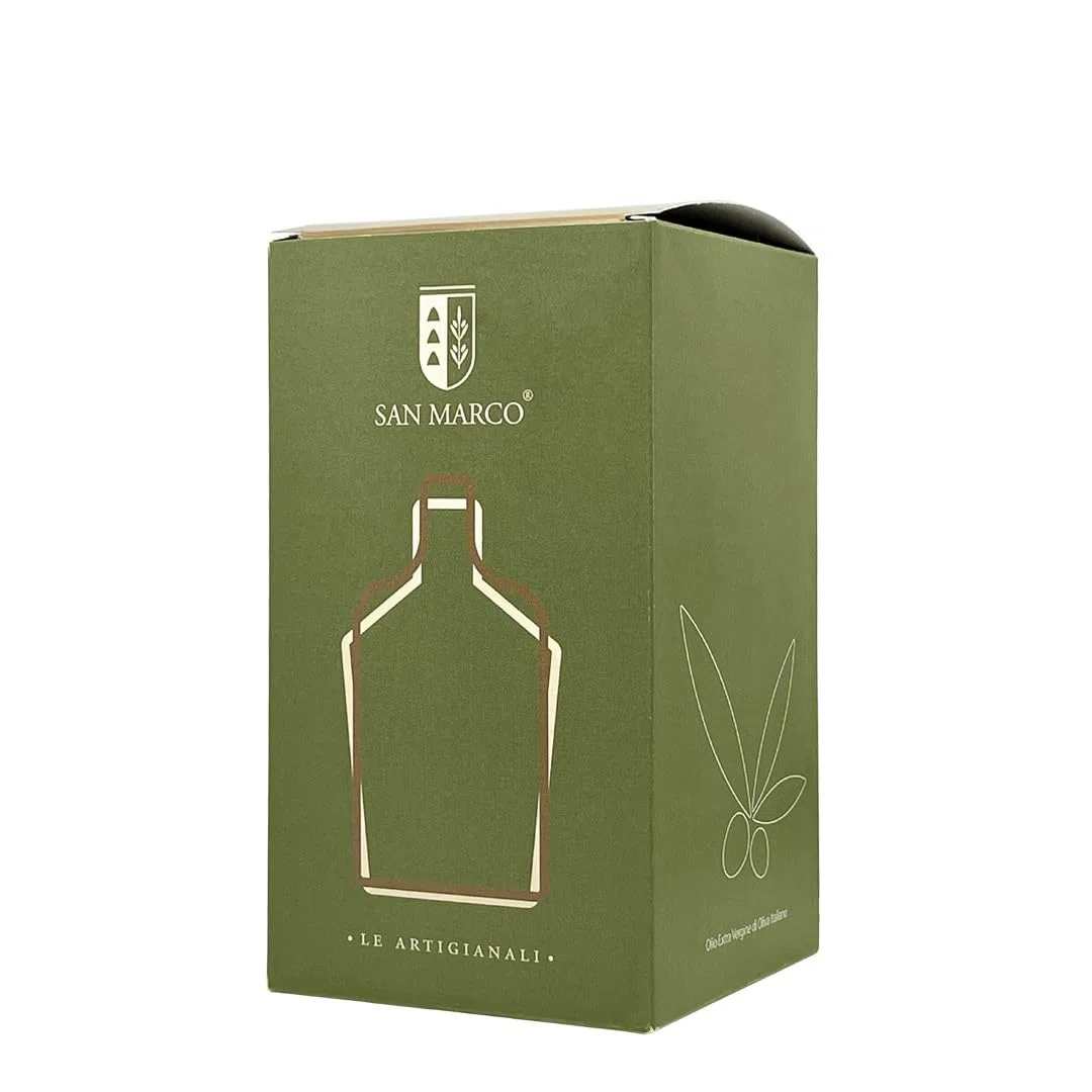 San Marco - Bottiglia Olio in Ceramica Artigianale da 250ml – Oliera in Ceramica Fatta e Decorata a Mano con Tappo Dosatore – Design Rustico Moderno, Made in Italy