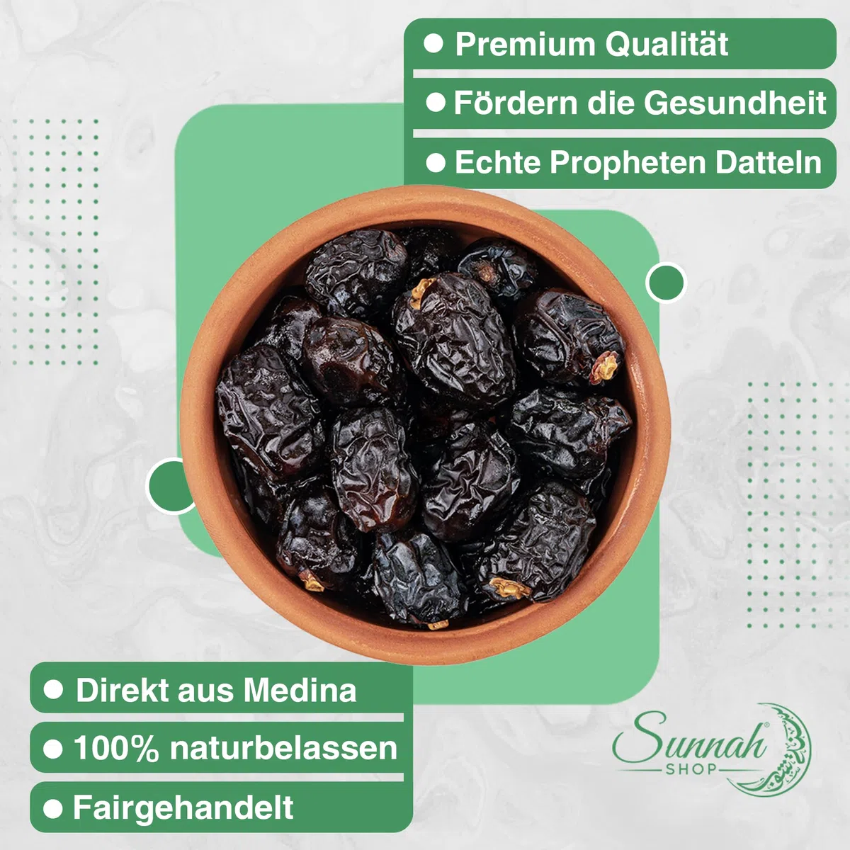 Sunnah Shop® Datteri Ajwa Premium da Medina Jumbo 1 KG - Datteri del Profeta | Raccolto fresco | Gusto unico | 100% naturale - SENZA additivi