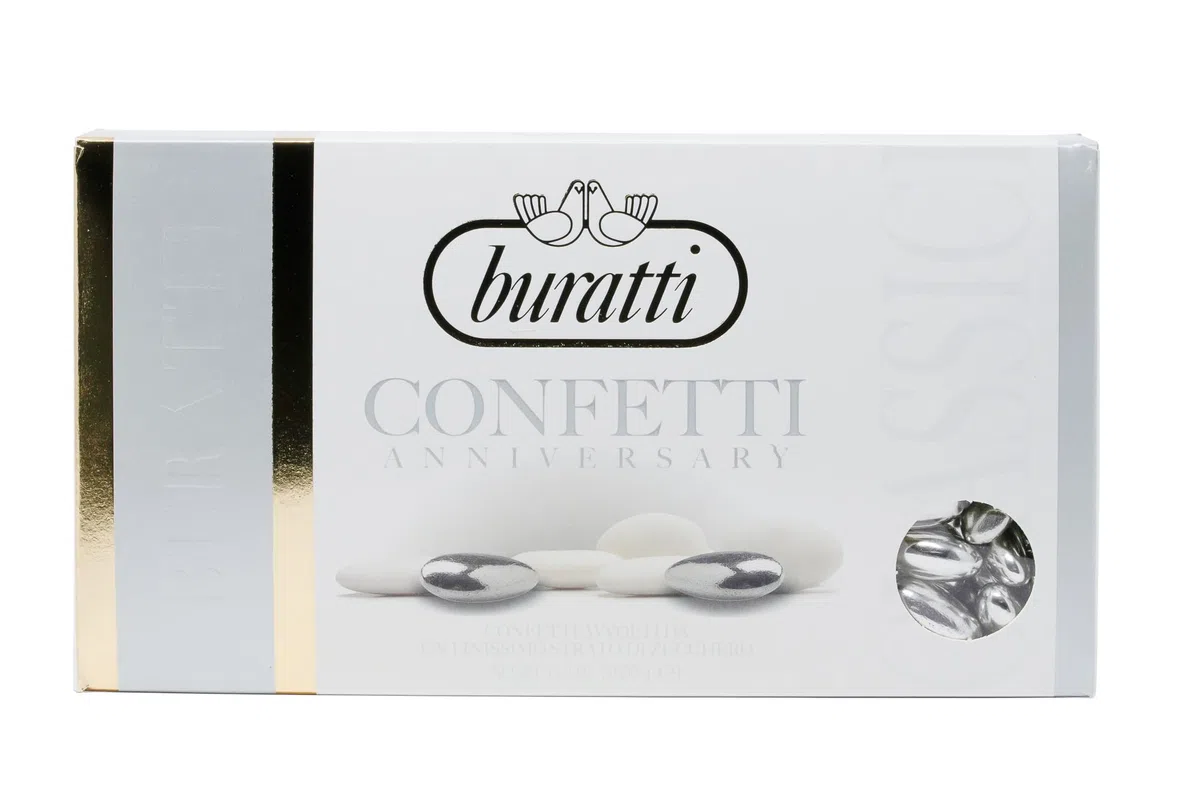 Buratti Confetti Intera Pelata Argento - 1 kg
